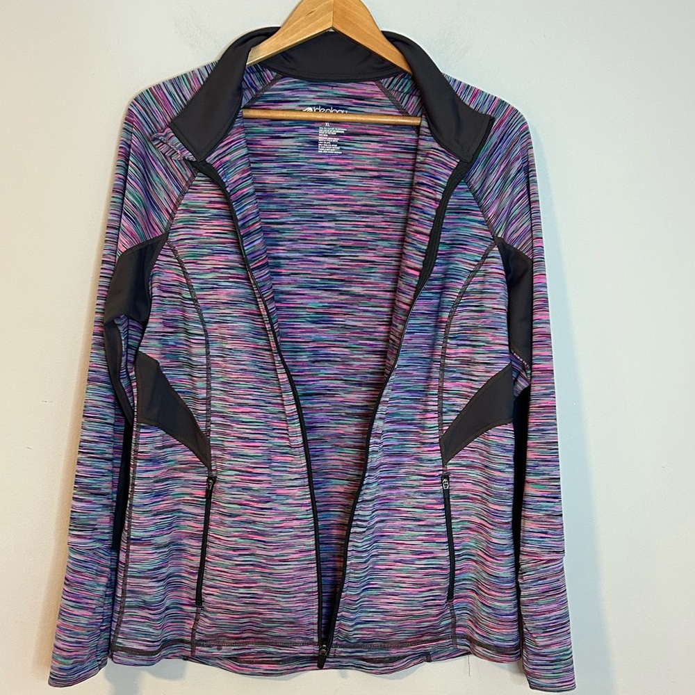 Ideology Multicolor Zip-Front Active Jacket Size … - image 3